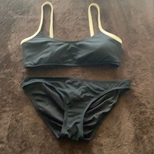 Kate Spade black & cream bow 2 piece suit Medium